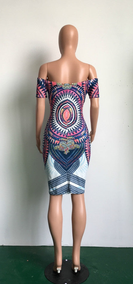 Ladies Print Bodycon Dashiki - Nubian Goods