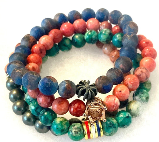 Natural Stone Beaded Bracelet Set