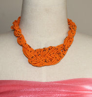 Twisted Beads Necklace and Earrings 2 PC Set - Nubian Goods