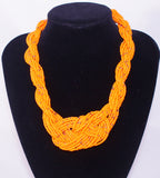 Twisted Beads Necklace and Earrings 2 PC Set - Nubian Goods