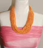 Multi Strand Beads Necklace and Earrings 2 PC Set - Nubian Goods
