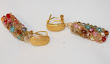 Multicolor Beads Double Bonded Necklace Bracelet Earrings 3 PC Set - Nubian Goods
