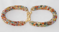 Multicolor Beads Double Bonded Necklace Bracelet Earrings 3 PC Set - Nubian Goods
