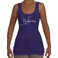 Ladies Nubian Tank Top T-Shirt (White Logo) - Nubian Goods