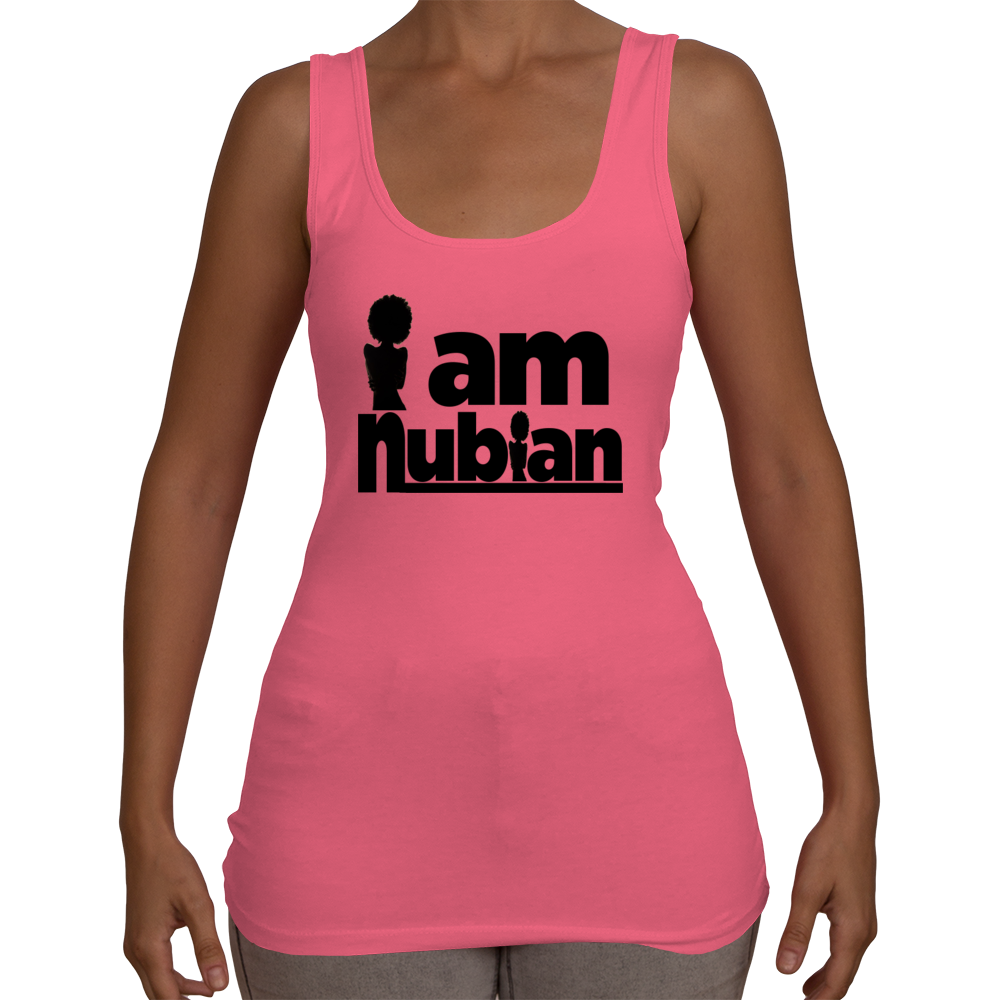 Ladies i am Nubian Tank Top T-Shirt (Black Txt) - Nubian Goods