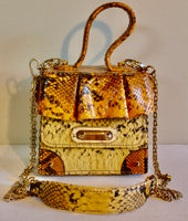 Designer Box Leather Handbag