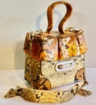 Designer Box Leather Handbag