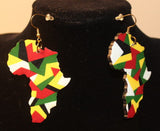 Earrings - Africa Map Colors - Nubian Goods