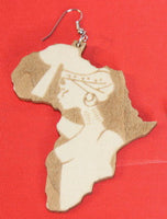Earrings - Africa Map with Painting - Nubian Goods