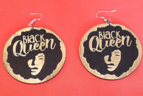 Earrings - Black Queen Afro - Nubian Goods