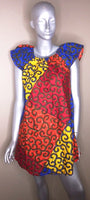 Ladies Ankara high shoulder dress - Nubian Goods
