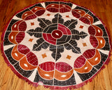 Leather Indoor Circular Area Rug and 3 Cushions Set - Nubian Goods