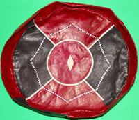 Leather Indoor Circular Area Rug and 3 Cushions Set - Nubian Goods