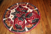 Leather Indoor Circular Area Rug and 3 Cushions Set - Nubian Goods