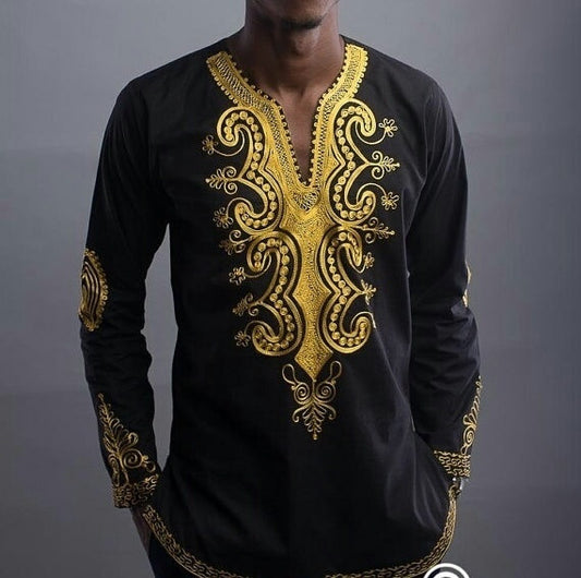 Long Sleeve Printed African Colorful Casual Shirt - Nubian Goods