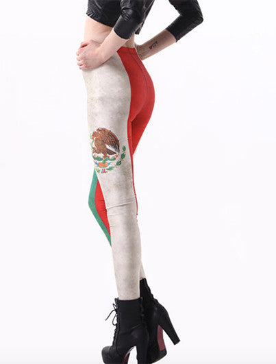 Printed Leggings Mexican Flag - Nubian Goods
